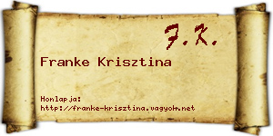 Franke Krisztina névjegykártya